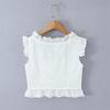 Women's Embroidered Lace Flutter Sleeve Top & Drawstring Cake Skirt Set