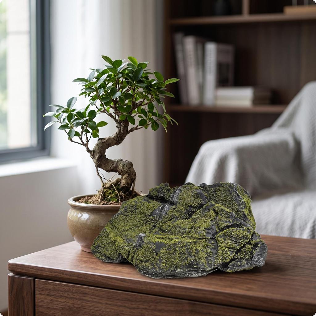 Landscape Rock with Lichen | Washable PU Foam, Artificial Rock, Easy to Clean, for Garden 1