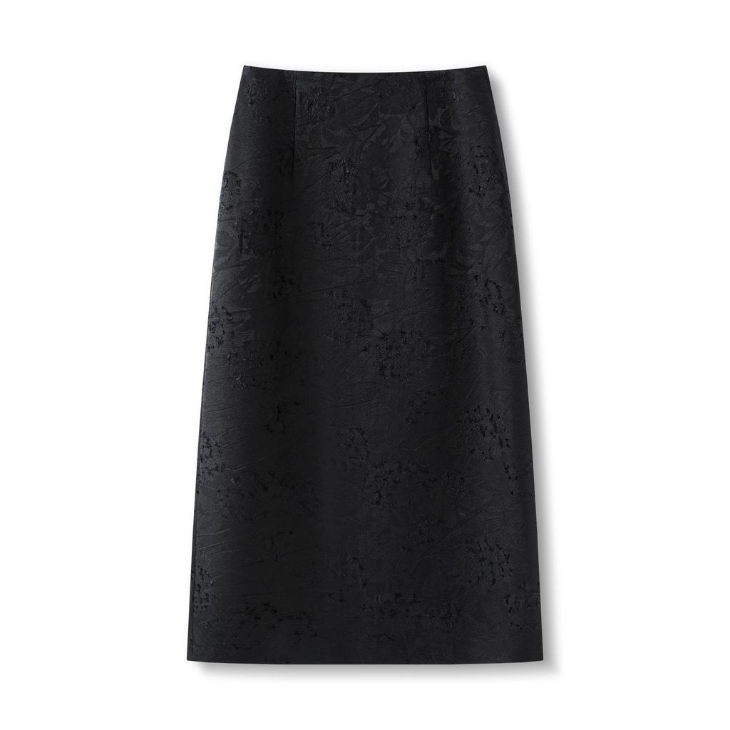 New 2026 Chinese Style Frog Button High-Waisted A-line Jacquard Skirt - Retro and Versatile for Women In Spring