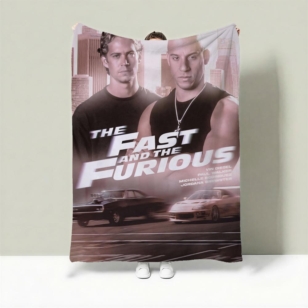 Movie T-The Fast and the Furious Throw Lightweight 240g Flannel Blanket Soft Skin-friendly for Summer Cooling