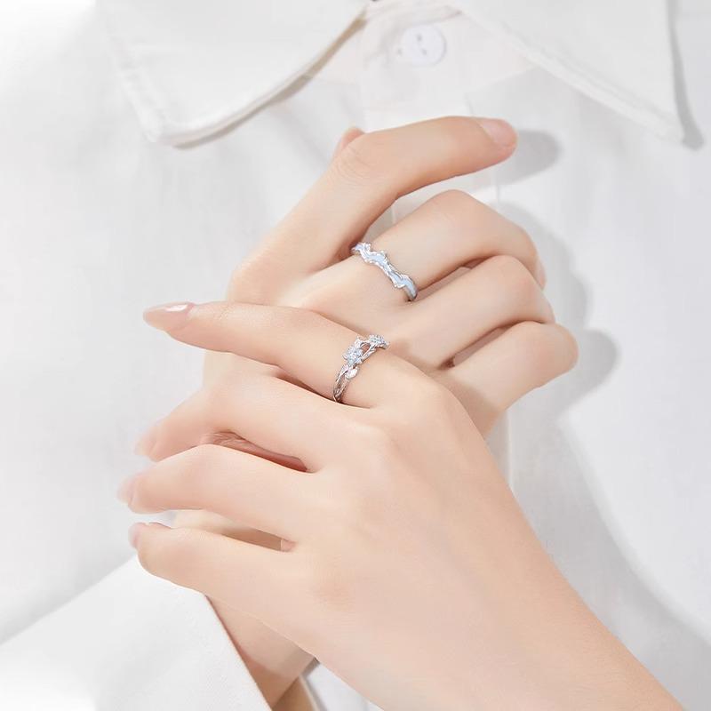 Forget-Me-Not His & Hers Rings, Unique Design, Perfect for Weddings, Anniversaries, or Valentine's Day Gift, Ideal for Couples.