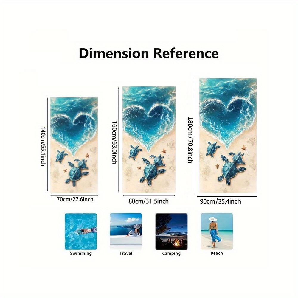 1pc Microfiber Quick-Dry Beach Towel - Large, Lightweight & Sand-Free with Sea Turtle & Ocean Design for Travel, Swimming, Yoga