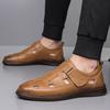 Men Leather Summer Sandals Hollow Casual Beach Shoes Soft Sole Outdoor Walking Sandals Comfortable Daily Travel Footwear