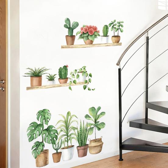Flowers Plants Wall Sticker Self-Adhesive Hanging Vines Wildflower Butterfly Removable Art Mural Decals for Living Room Bedroom Decor