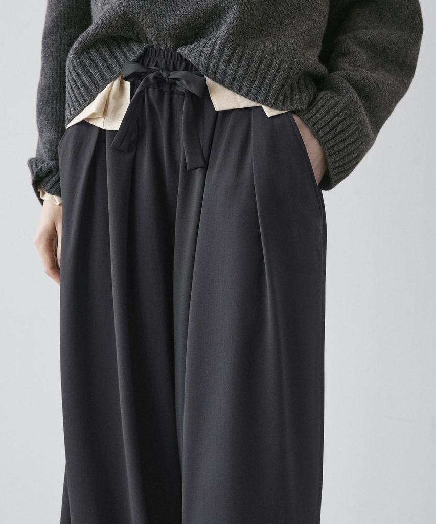 Masimodutti Pleated Detail Wide Leg Volume Pants