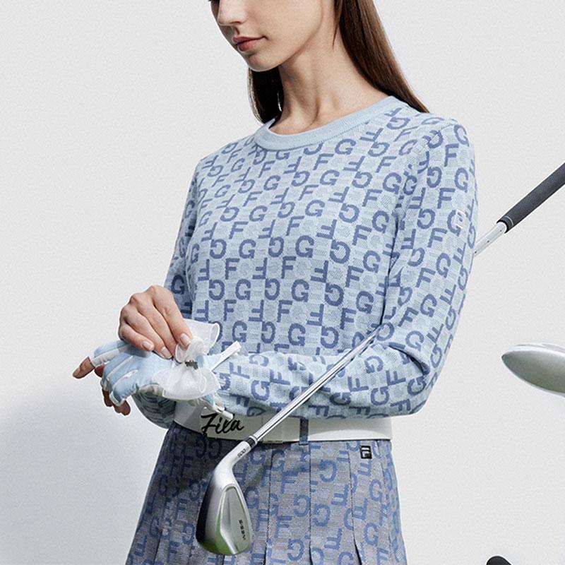 New FILA Golf Series Knitwear Women's All Over Print A11W345402F-ZB
