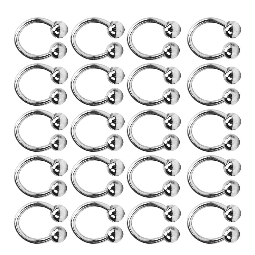 20Pcs Metal C Shaped Buckle Ring Clasp Clothes Garment Collar Hooks Hats Decorative Rings Shoes Hardware 2 Iron Balls