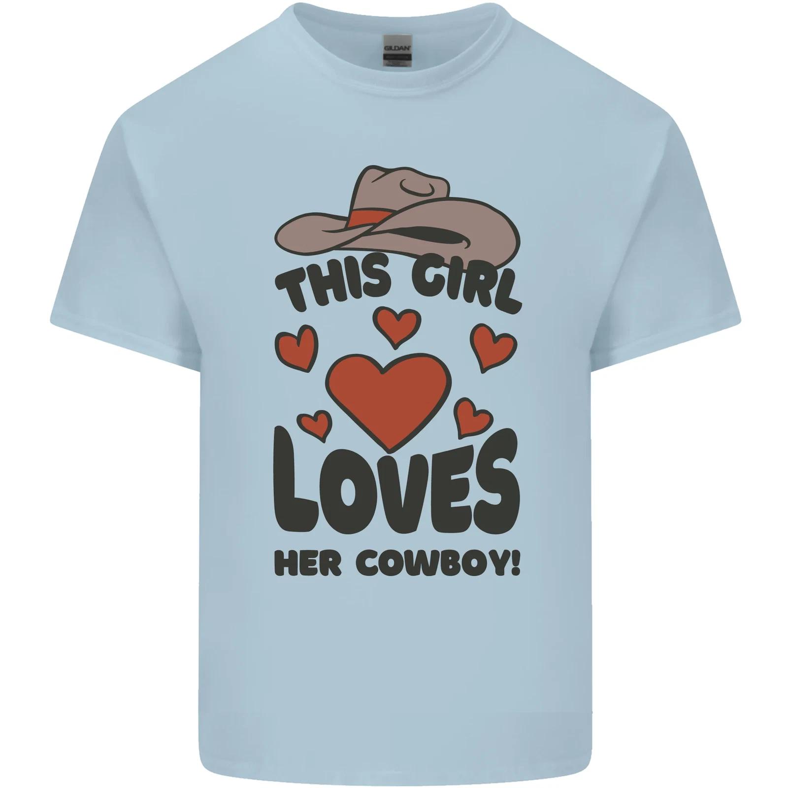 This Girl Loves Her Cowboy Kids T-Shirt Childrens 4XL