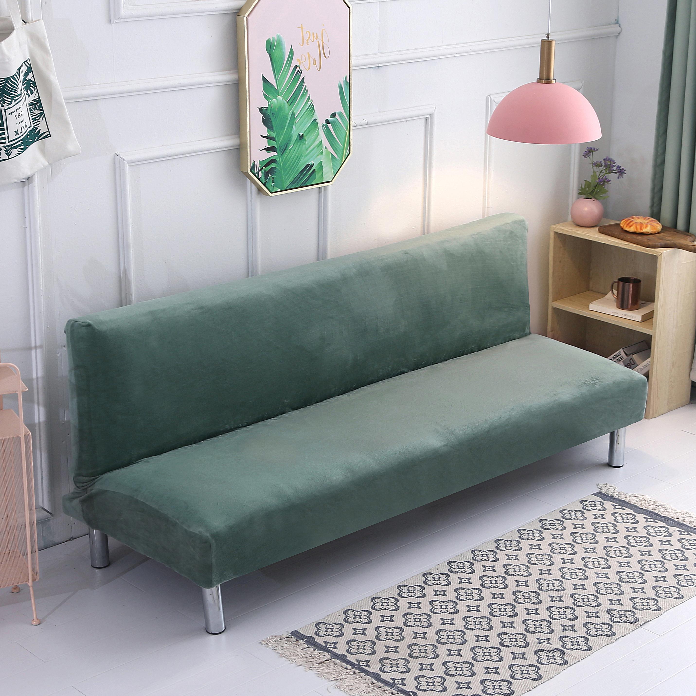 Чехол для раскладного дивана-кровати Нескользящий Вельветастик Эластичный Чехол для Дивана-Кровати Без Подлокотников Вельветовая Ткань Чехол для Дивана Гостиная S