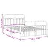 Metal Bed Frame with Headboard and Footboard Black 137 X 190 Cm