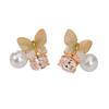 High-End Diamond-Set Butterfly Earrings, Exquisite Light Luxury, Niche Imitation Silver Needle Earrings, Design Three-Dimensional Ear Jewelry