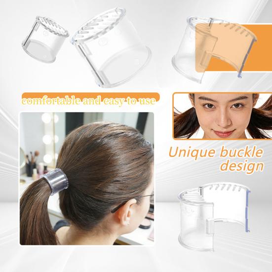 Damen Haarnadel Anti-Rutsch Kammzähne Hoher Pferdeschwanz Haarspange Schnallen-Design Transparent