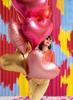 Partydeco Balon Foliowy Serce 75X645 Cm Rozowe Zloto