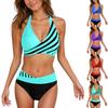 Women's Split Print Bikini Sexy Swimming Costume With Bra Pads And No Steel Bra