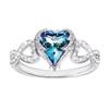 Womens Heart-Shaped Ocean Blue Ring Alloy Fashion Jewelry Size 5-11