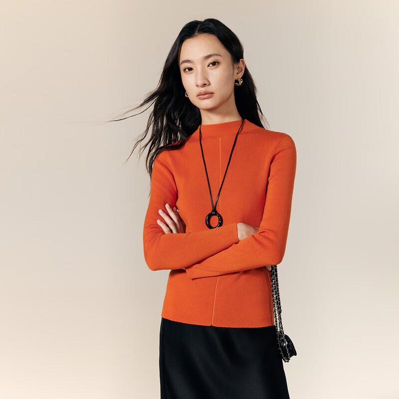 

Gejin Women s Autumn Half-High Collar Merino Wool Knit Sweater