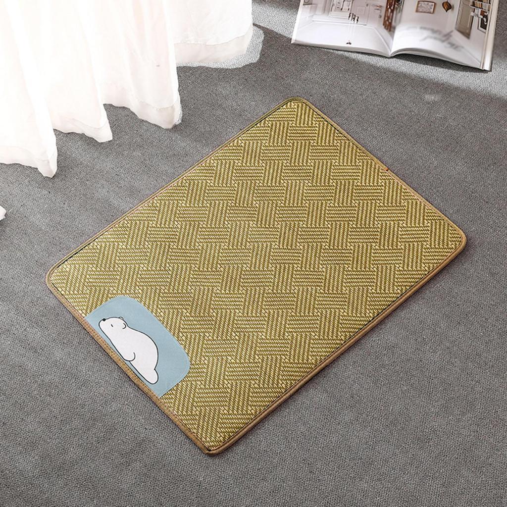 Dog Cooling Mat Cat Sleeping Rattan Reusable Thin Puppy Sleep Cushion Pet Cats Cool