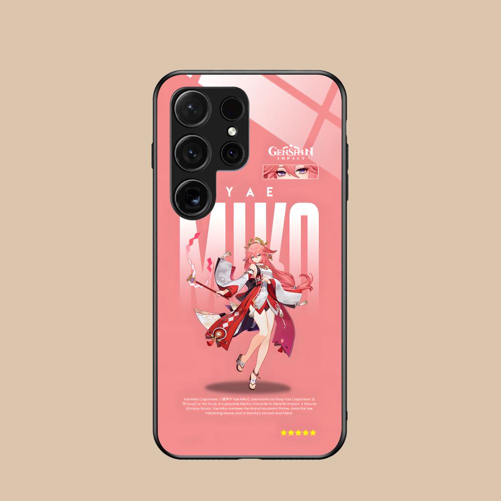 Game GI Miko Glass Mobile Phone Case for Samsung Galaxy A56 55 54 53 52 51 36 35 34 23 16 15 5G Colorful Cover