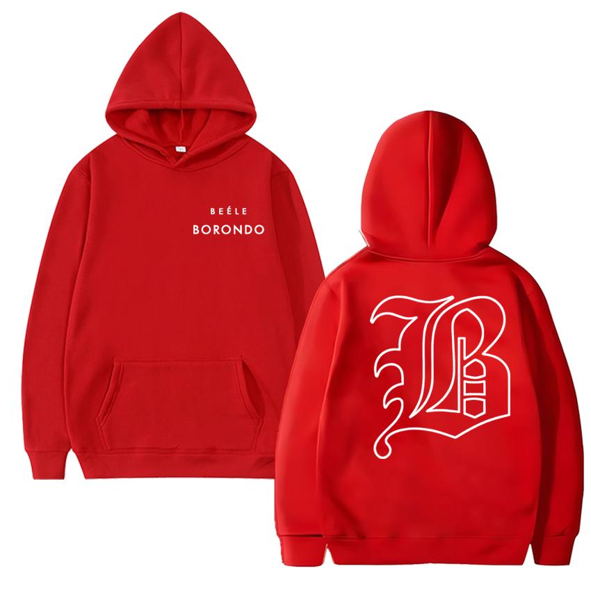 

Hot Rapper BEELE Borondo Double Sided Logo printed black Hoodies Unisex vintage hip hop streetwear Men women Fleece Sweatshirt S