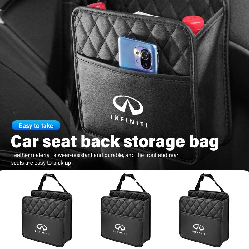 Car Backrest Storage Bag Seat Back Organizer Pocket Suspension For Infiniti FX35 QX60 QX70 QX80 QX50 QX30 Q70L Q60 Q50 Q60S Q30 UU555