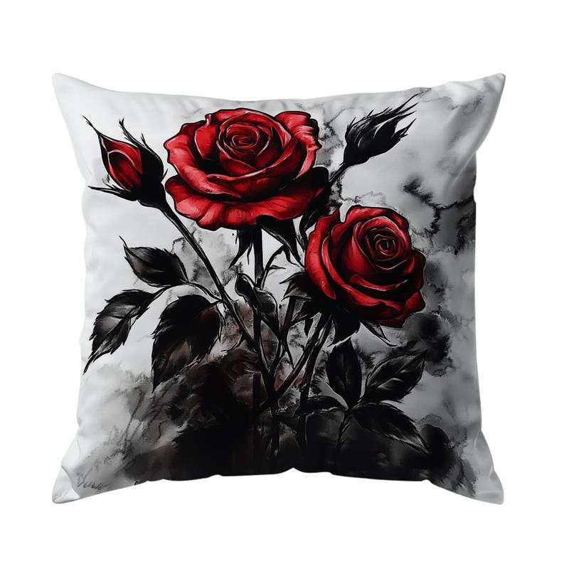1Pc Evil Rose Goth Pillowcase Throw Pillow Cushion Cover Seat Car Home Decor Sofa Bed Decorative Pillowcase 45X45Cm