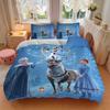 3pcs Frozen Fever Olaf Snowman Reindeer Quilt Cover Set (1 Quilt Cover + 2 Pillowcases Without Pillow Core), High-Definition Printing for Ho