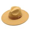 Wool British Retro Jazz Hat, Men'S And Women'S Eaves Straight-Brimmed Top Hat, Felt Hat Versatile