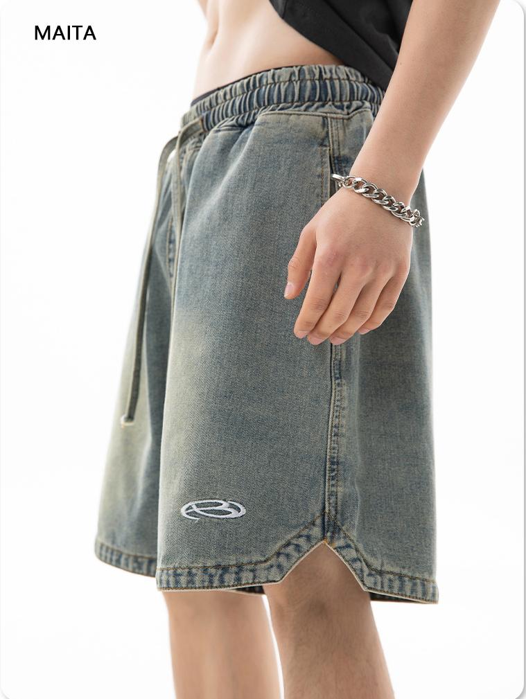 Jeansshorts mit dreieckigem Saum für Herren