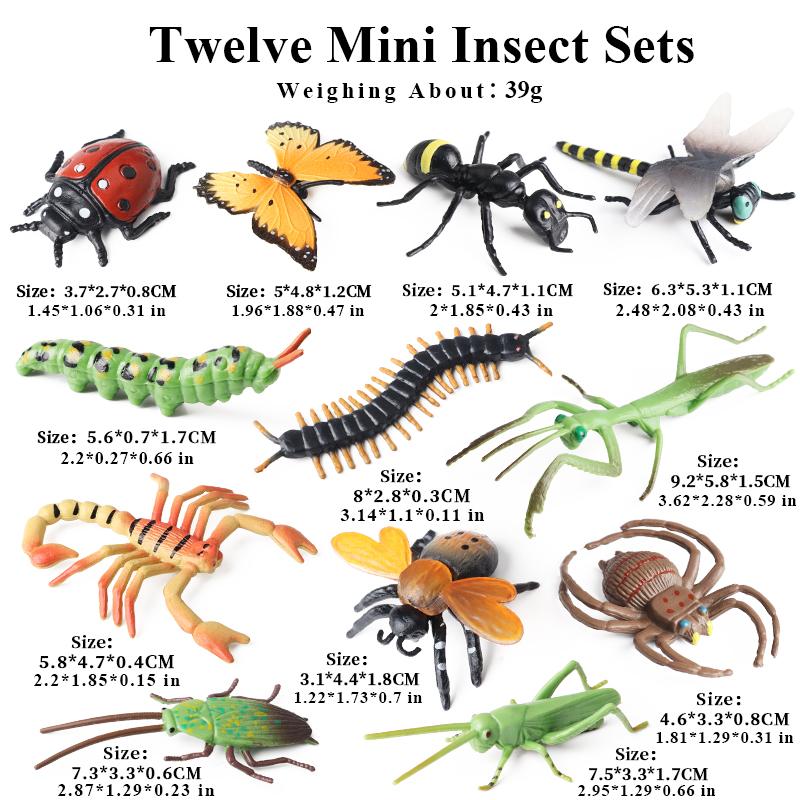 Oenux Mini Wild Wild Forest Animals Insect Dinosaur Model Owl Fox Squirrel Hedgehog Fox Frog Figurines Cake Toppers Kid Toy Gift