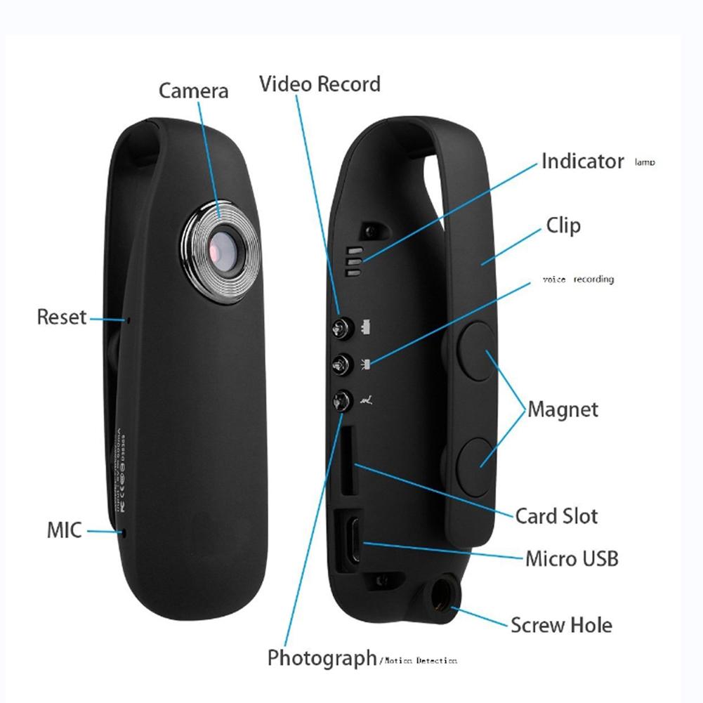 007 1080P Full-HD Mini DV Camera Cycling Video Recorder with Clip Motion Activate Portable Pocket Body Cam High Speed BodyCamera