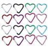 Heart-Shaped Aluminum Carabiner Key Chain Clip Outdoor Keyring Hook Water Bottle Hanging Buckle Travel Kit Accessories