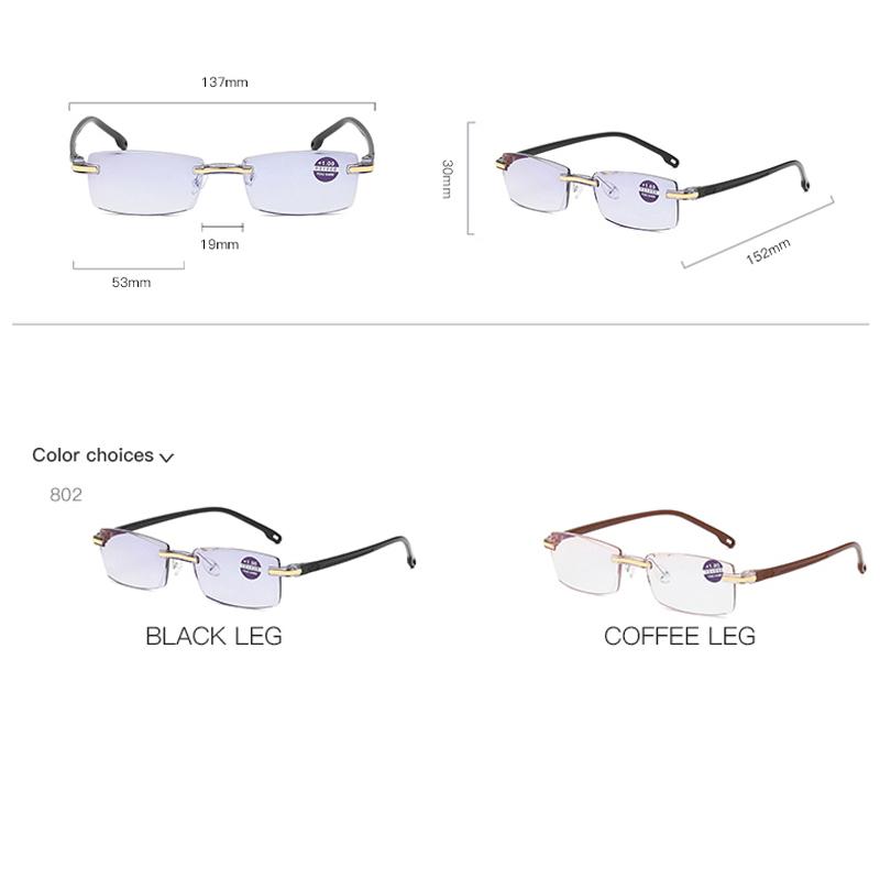 1/3PCS Ultralight Rimless Reading Glasses Anti-Blu-Ray Computer Glasses Presbyopia Reader +1.0 To +4.0 for Women Men