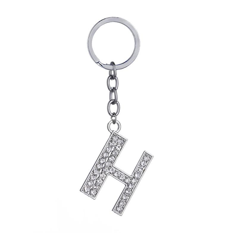 Fashion Charm 26 English Letters A-Z Alphabet Keychains Car Bag Crystal Rhinestones Alloy Name Key Chains Jewelry