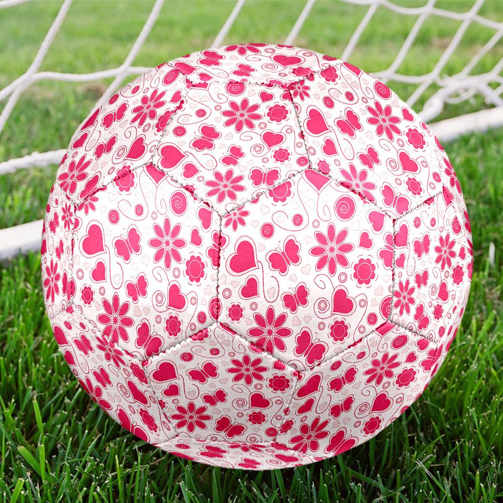 1PC Pink Floral Butterflies Soccer Ball Size 5 Football Machine Sewn Indoor/Outdoor Universal Football A48