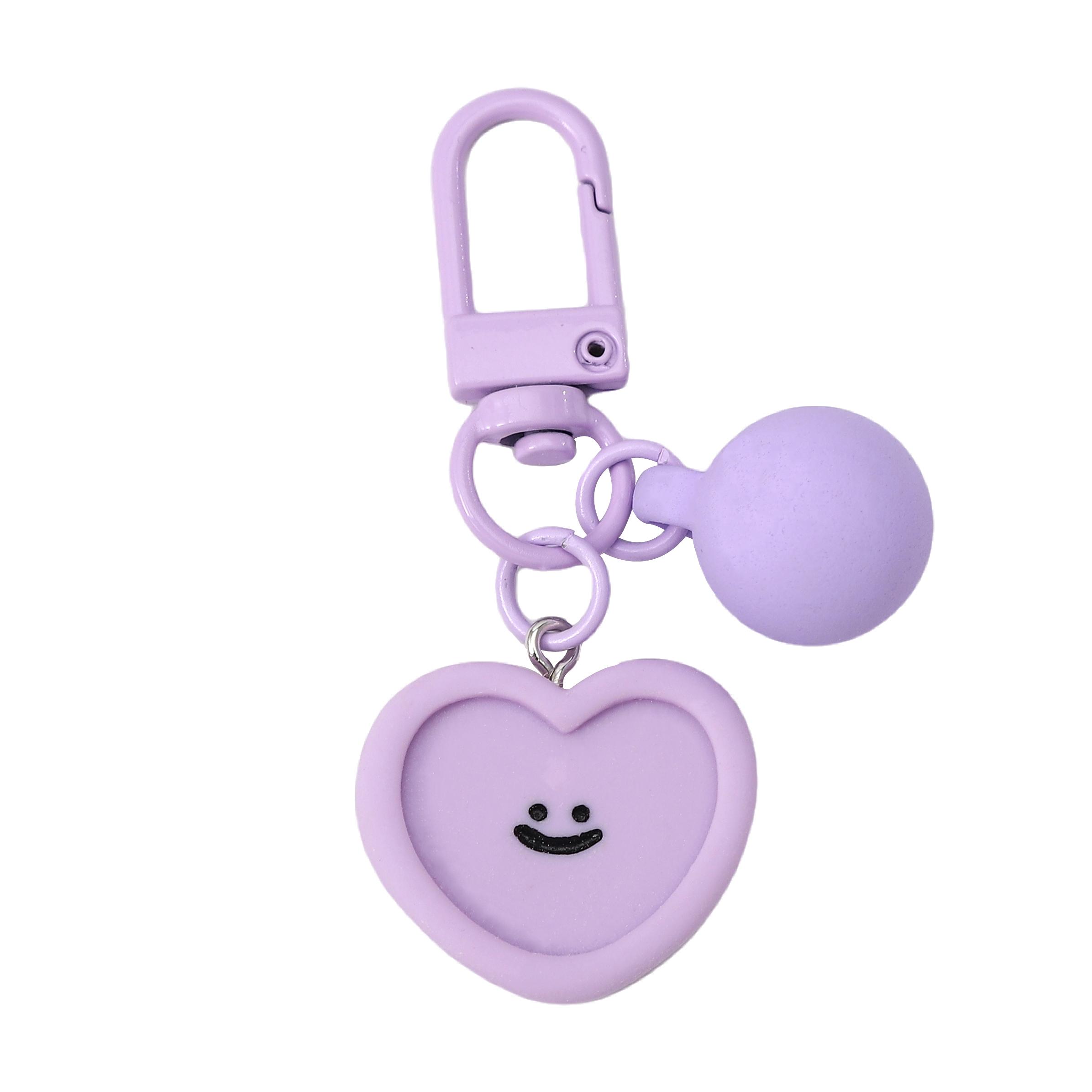 

Resin Candy Colored Macaron Smiley Face Keychain Key Chain For DIY Keys Wallets Decorations фиолетовый