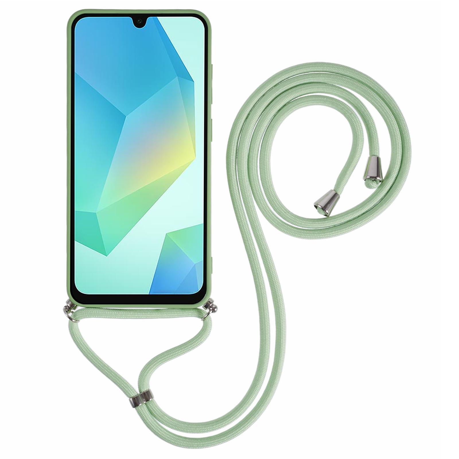 

For Samsung Galaxy A16 4G/5G Case Flexible TPU Fiber Lining Anti-Shock Crossbody Phone Cover Sapphire