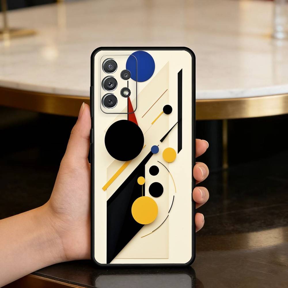 

G-Geometric B-Bauhaus art Soft Silicone Black Cover Phone Case For Samsung Galaxy A73,A72,A71,A70,A53,A52,A51 Samsung a11