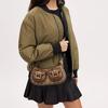 COACH Ashton Canvas With Leather Baguette Bag, Shoulder Bag, Crossbody Bag Medium Womens Umber