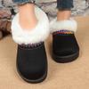 Foreign trade large size thick sole heightening one pedal ethnic style piled thickened warm cotton shoes 2025 autumn and winter women's shoes