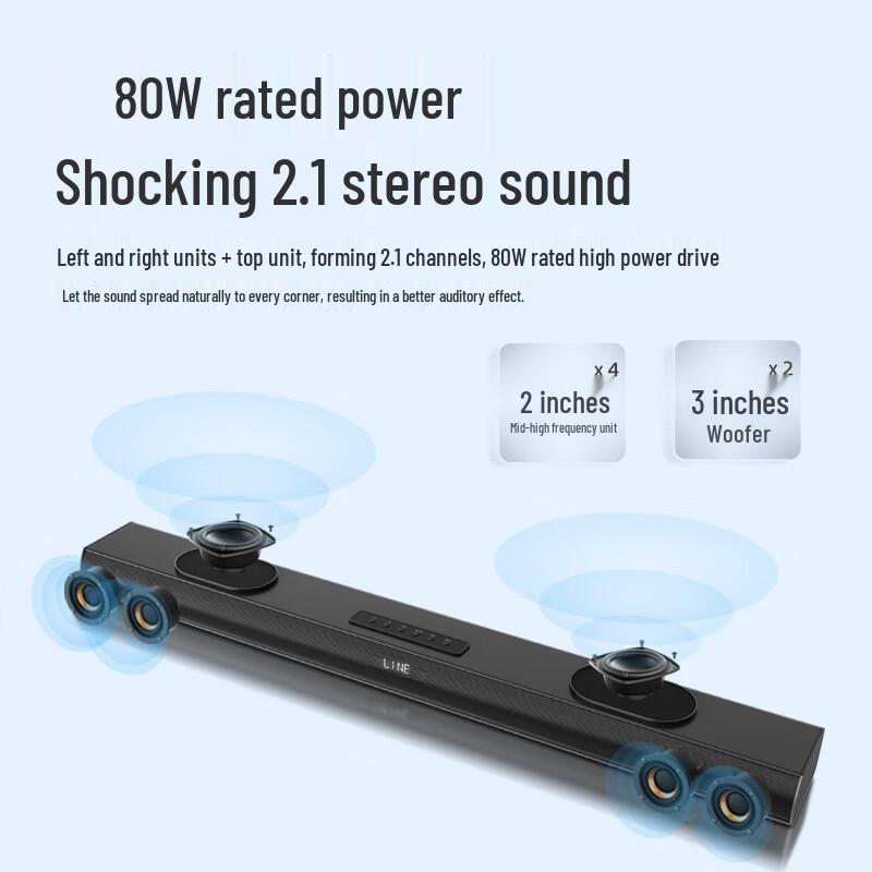 THINKYA Home Theater Bluetooth Soundbar System CN Plug (adapter Included)