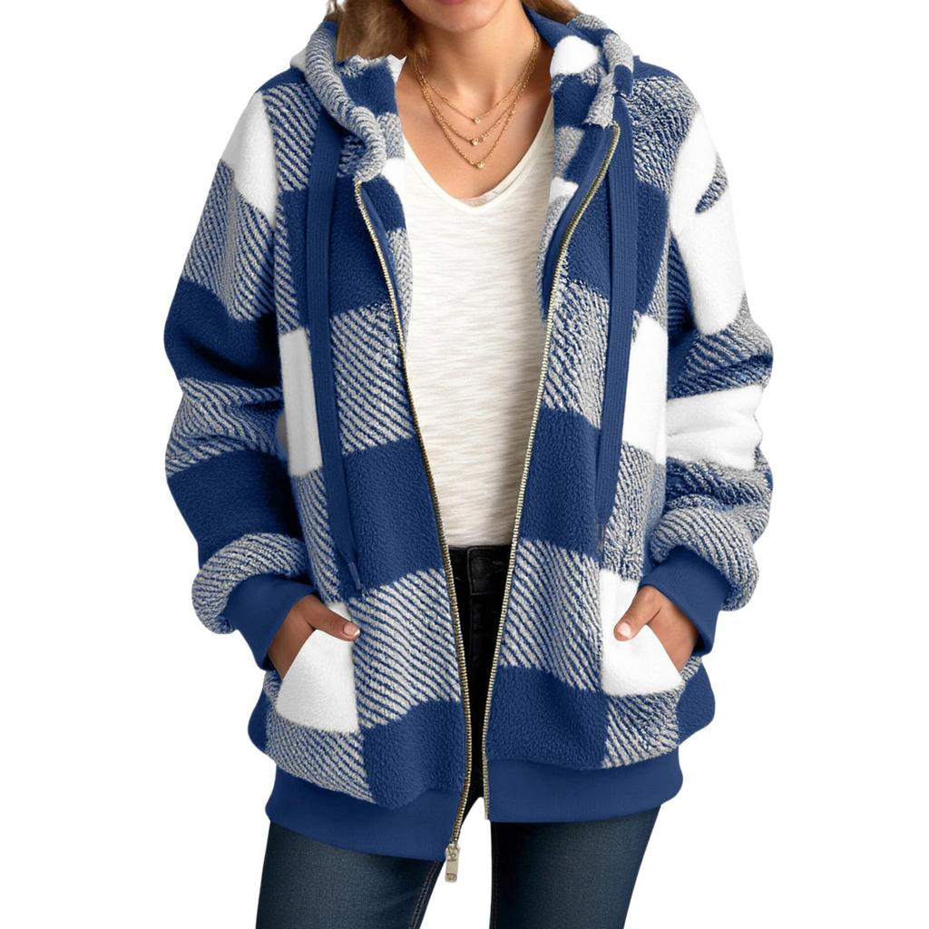 Women's Fashionable Long Sleeved Pocket Casual Hoodie Jacket