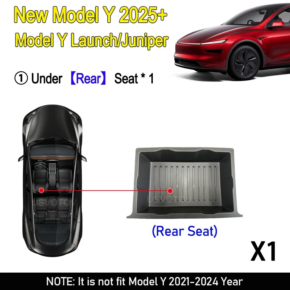 For 2025 New Tesla Model Y Juniper Launch Refresh Under Seat Storage Box Seat Organizer Accessories Underseat Drawer Tray Boxes