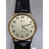 Used ORIENT Quartz Men's Watch Gold Dial Black Leather Strap