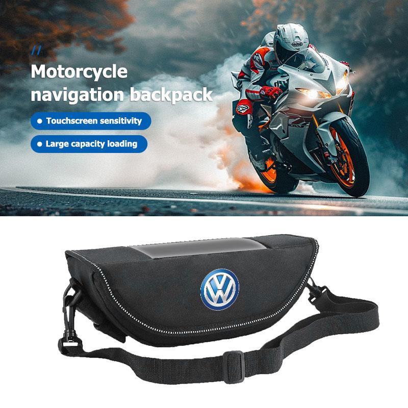 WET1 Motorcycle Handlebar Bag Storage Handle Bar Bag Travel Tool Bags For Volkswagen VW Scirocco Jetta Beetle Golf 4 5 6 Passat Polo