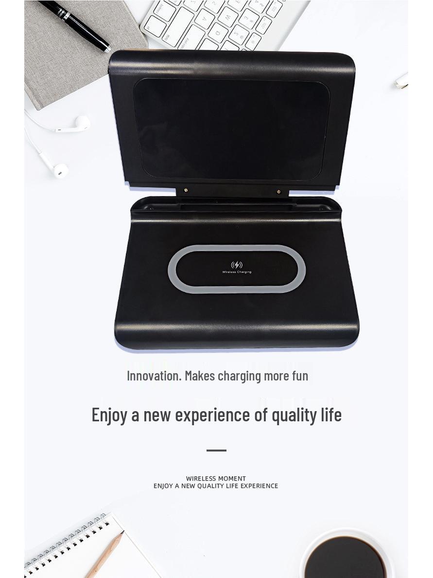 

Многофункциональный настольный будильник и беспроводное зарядное устройство: Устройство «три в одном»