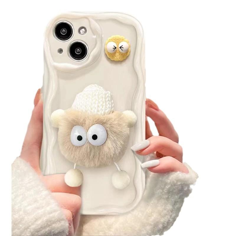 

Подходит для чехла для мобильного телефона iPhone 16, плюшевой куклы-брикета, защитного чехла Apple 15 Promax, 14, ощущение высокого класса iPhone16