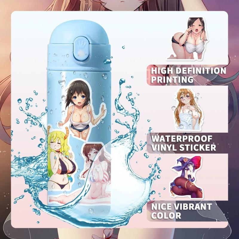 500PCS Not Repeated Anime Sexy Girl Bikini Stickers Waterproof Kawaii Decals for Laptop DIY Otaku Gift