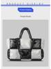 Women's Lightweight Black and White Checkered Tote – Soft, Down-Filled Shoulder Bag