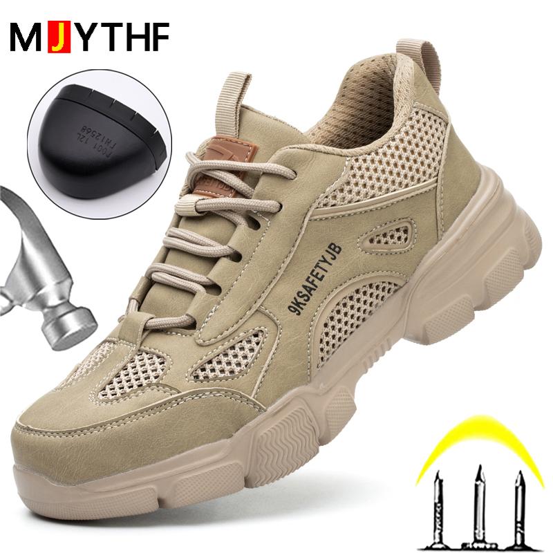 Summer breathable safety shoes with anti smashing and anti piercing Work Sneakers steel toe caps Safety Protection Work shoes