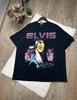 Elvis Presley Graphic T-Shirt 2XL Black Vintage Style Rock Band
